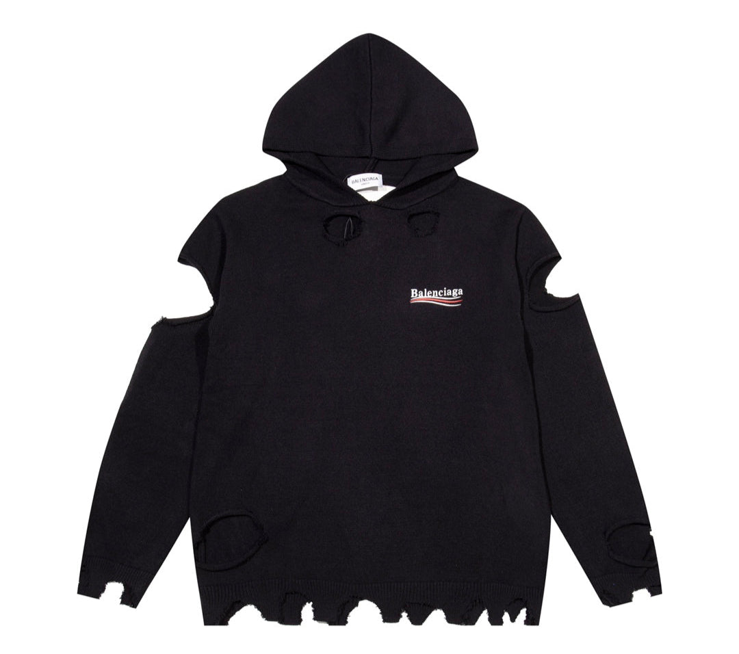 Sudadera Balenciaga Distressed en Negro